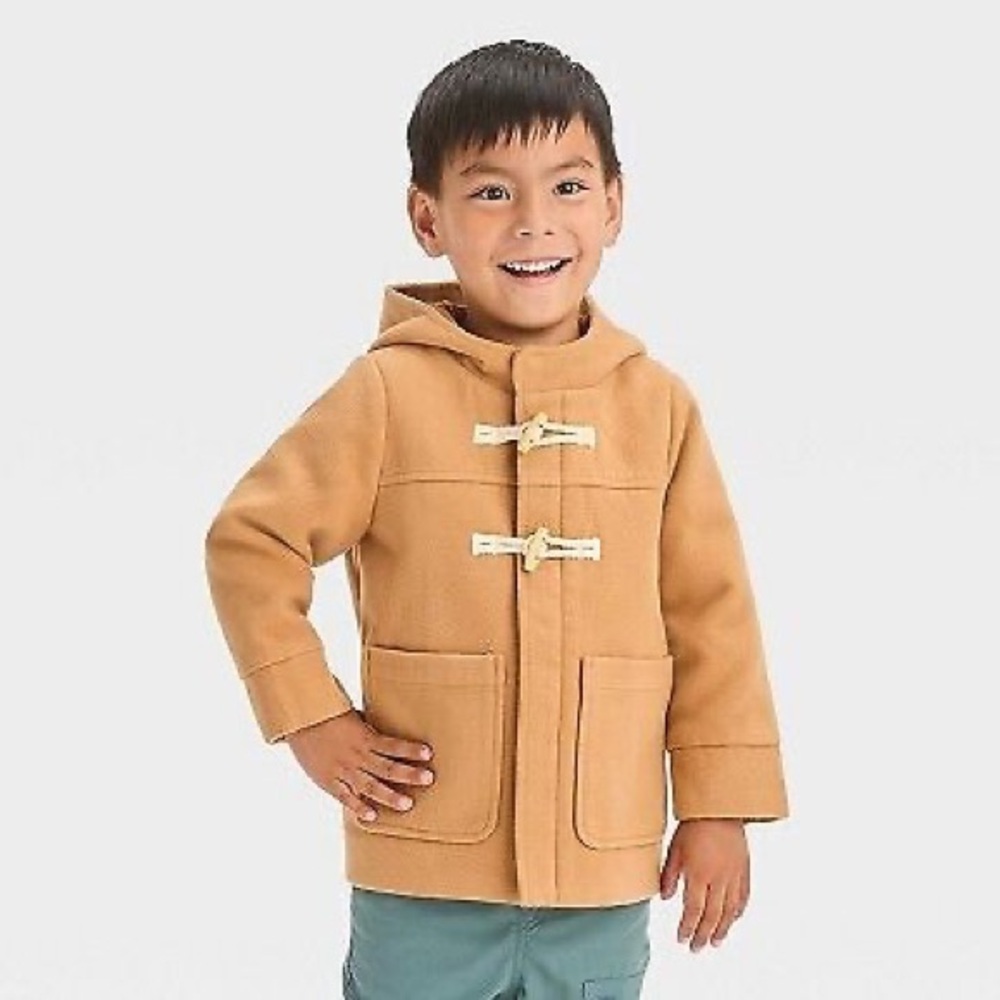 Toddler Boys' Duffel Coat - Cat & Jack Tan Sz 18 month